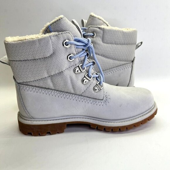 Timberland 6-inch Premium Waterproof Boot Women's Size 6 In Light Grey Nubuck - Picture 6 of 16